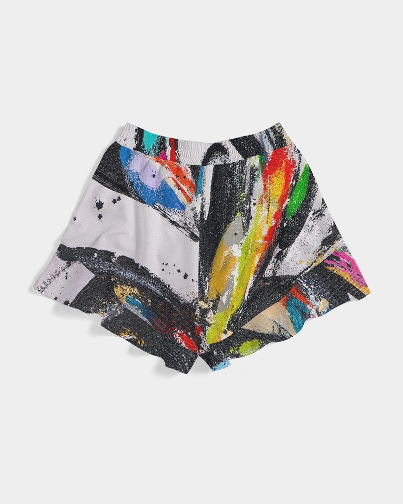 O P T I M I S T I C Women's All-Over Print Ruffle Shorts