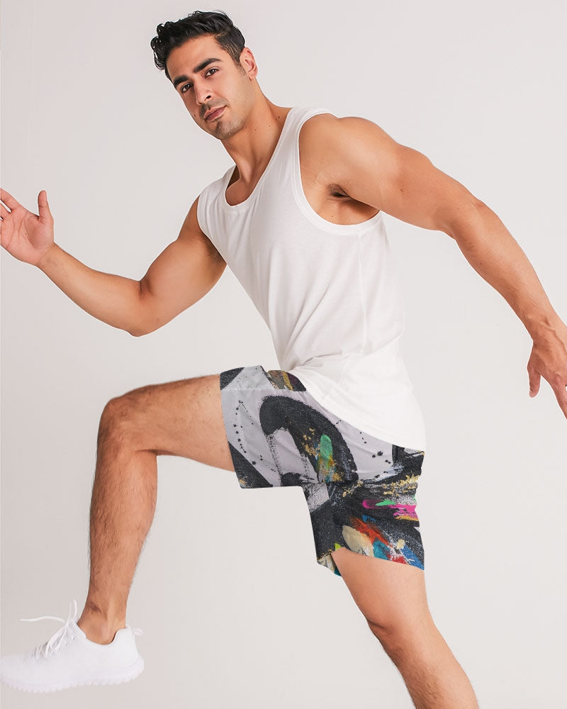 O P T I M I S T I C Men's All-Over Print Jogger Shorts