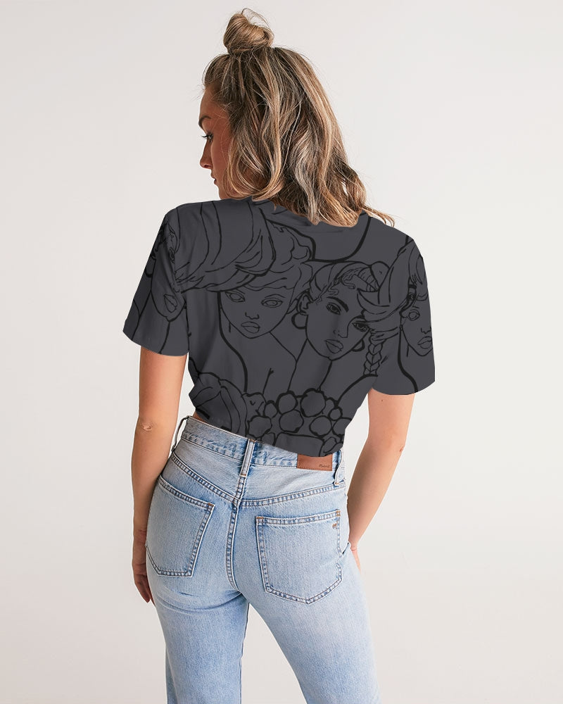 All The Girls Women's Twist-Front Cropped Tee