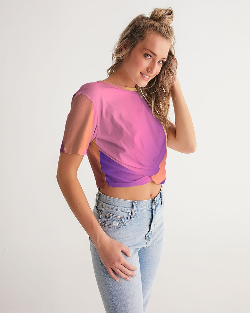 Sherbet Women's Twist-Front Cropped Tee