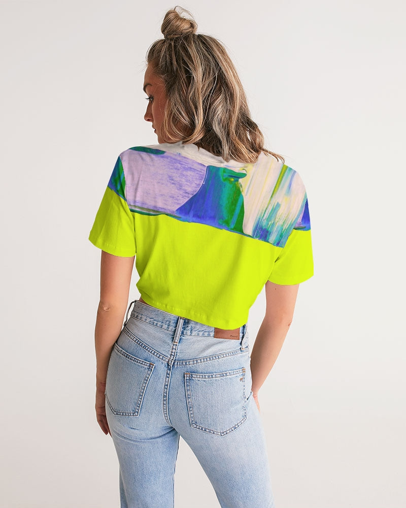 Neon Me Women's Twist-Front Cropped Tee