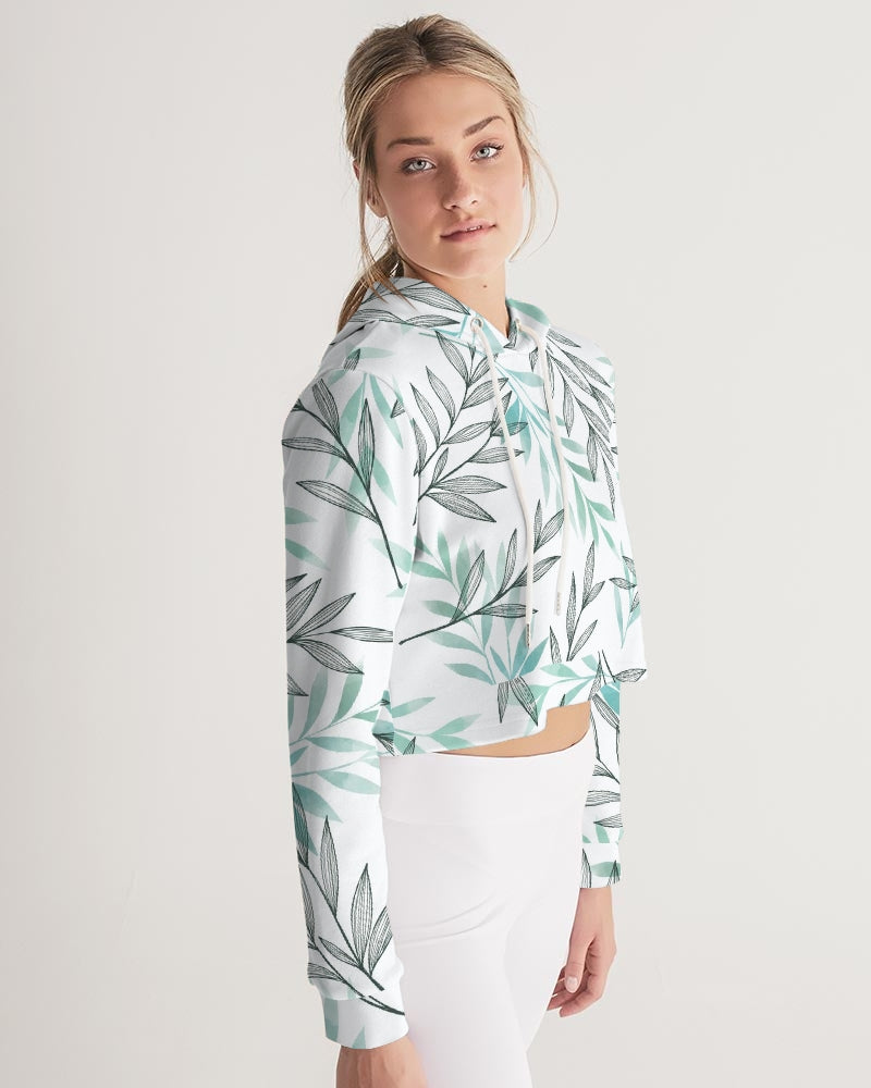 Leaf Women's Cropped Hoodie - ComfiArt