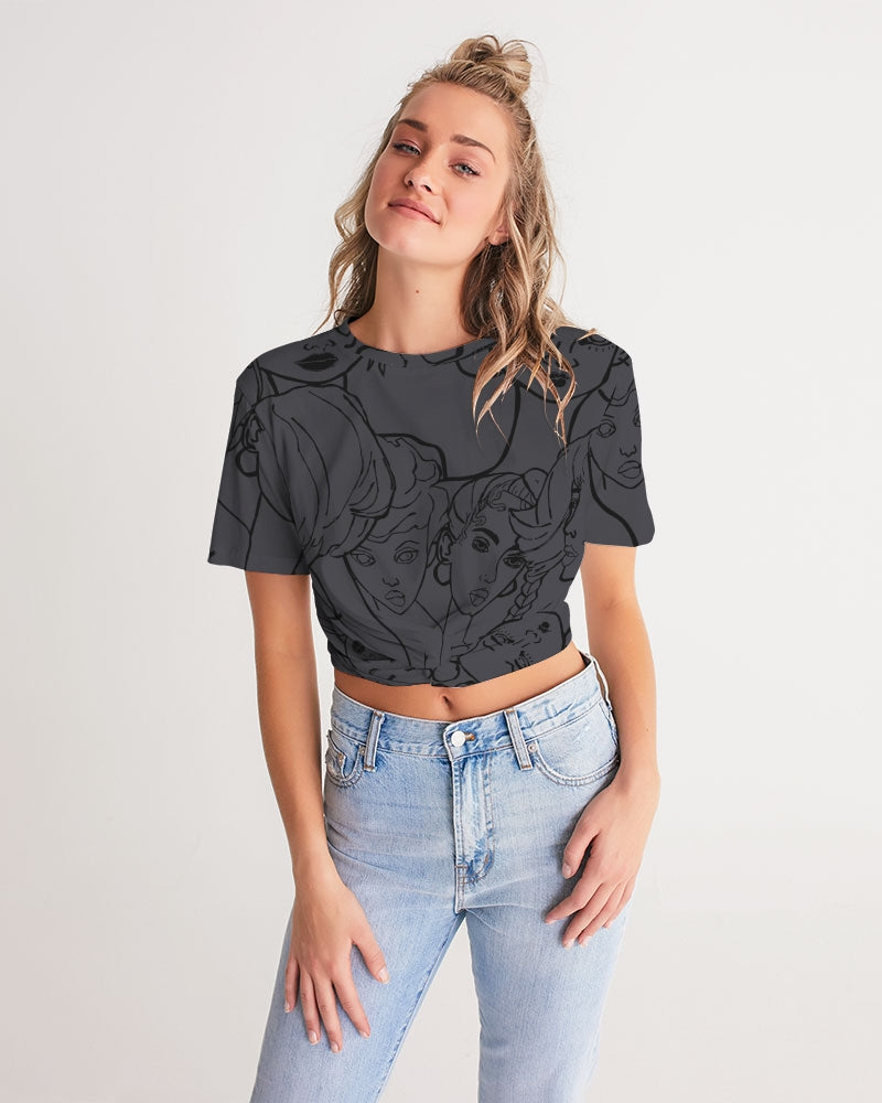 All The Girls Women's Twist-Front Cropped Tee