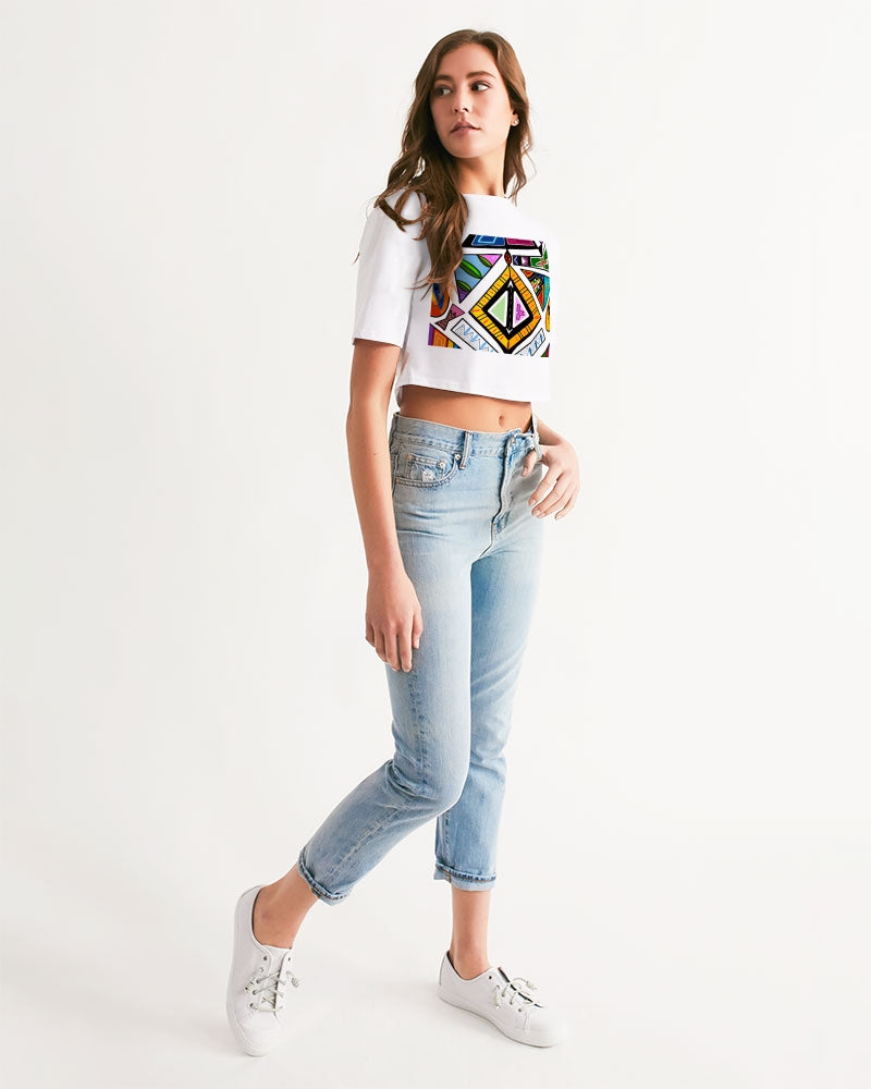 Ndebele -White Women's Cropped Tee