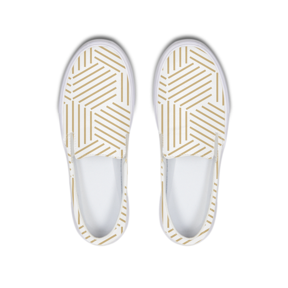 Gold HoneyComb Slip-On Canvas Shoe - ComfiArt