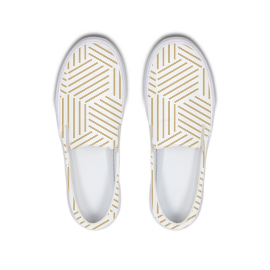 Gold HoneyComb Slip-On Canvas Shoe - ComfiArt