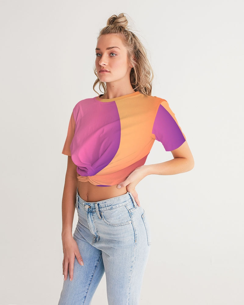 Sherbet Women's Twist-Front Cropped Tee