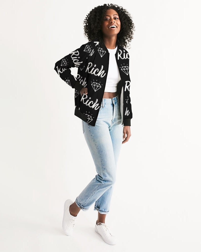 Rich Black Women's Bomber Jacket