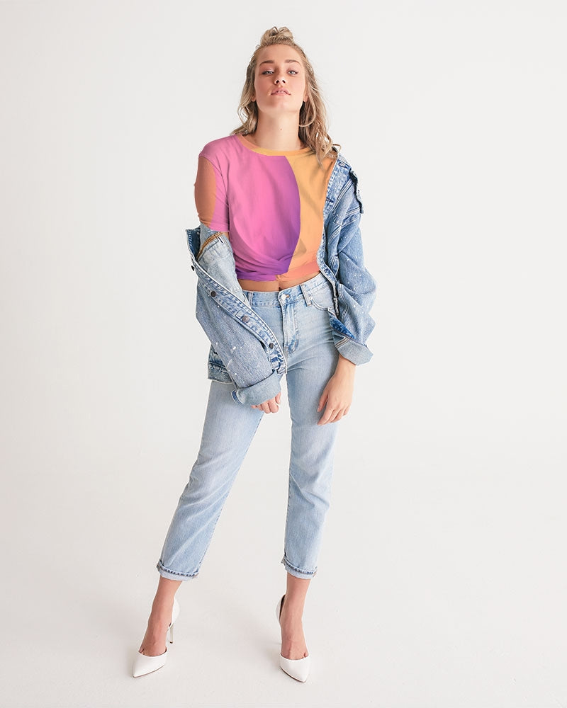 Sherbet Women's Twist-Front Cropped Tee