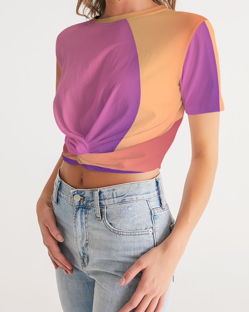 Sherbet Women's Twist-Front Cropped Tee