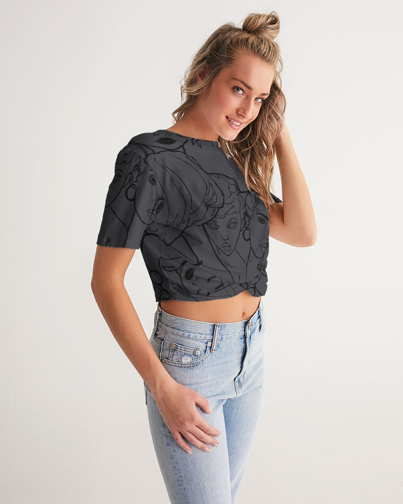 All The Girls Women's Twist-Front Cropped Tee