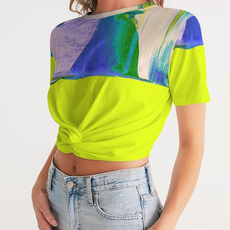 Neon Me Women's Twist-Front Cropped Tee