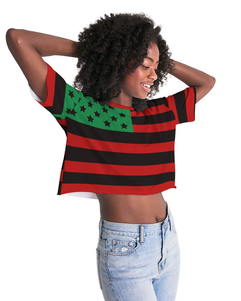 African Pride Women's Lounge Cropped Tee - ComfiArt