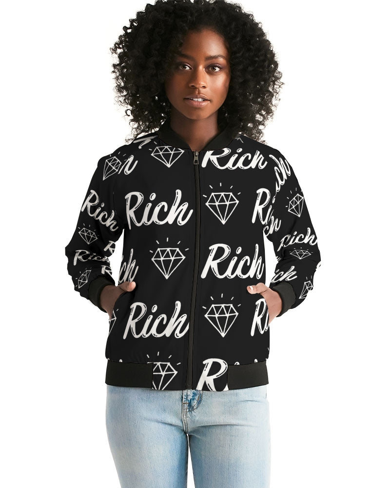 Rich Black Women's Bomber Jacket