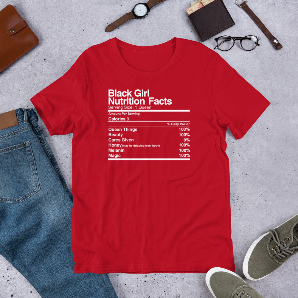 Black Girl Nutrition Facts T-Shirt - ComfiArt