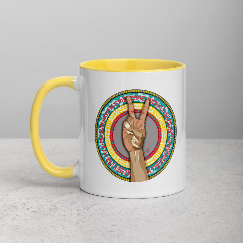 Peace Mug with Color Inside - ComfiArt