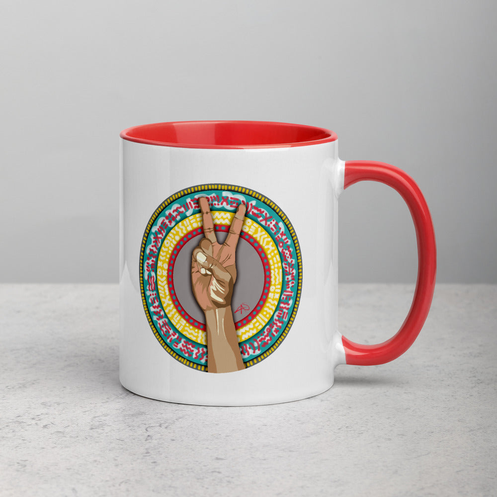 Peace Mug with Color Inside - ComfiArt