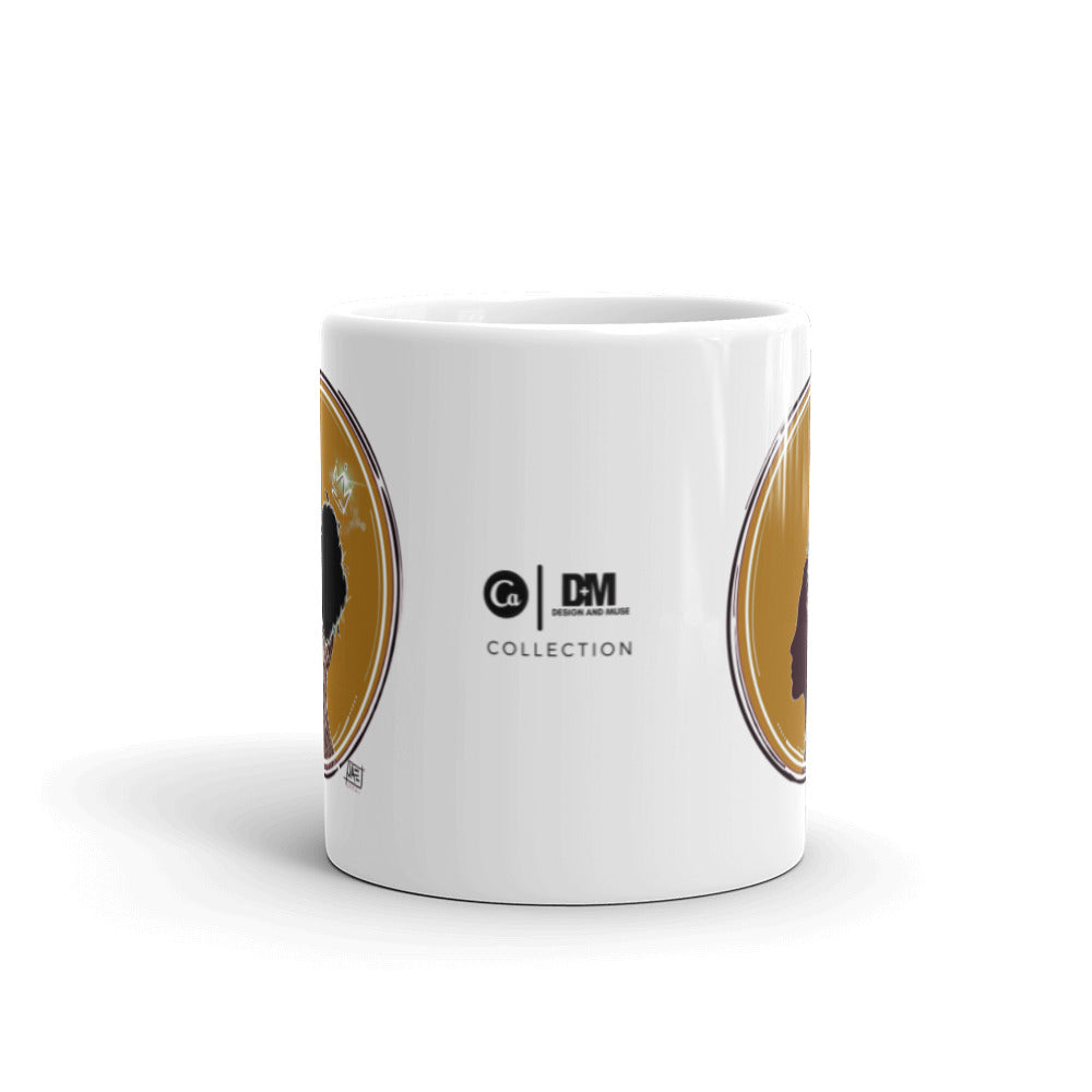 Brown Girl White glossy mug