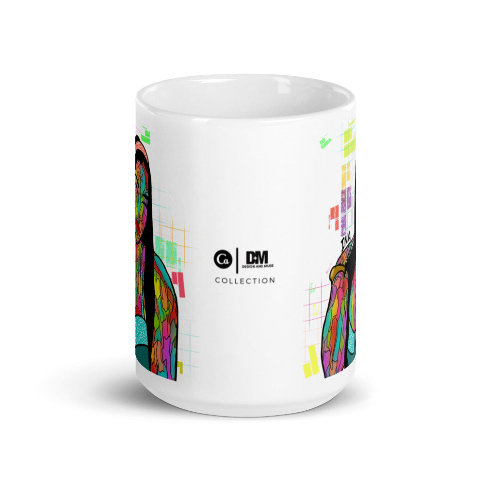 Ina White glossy mug