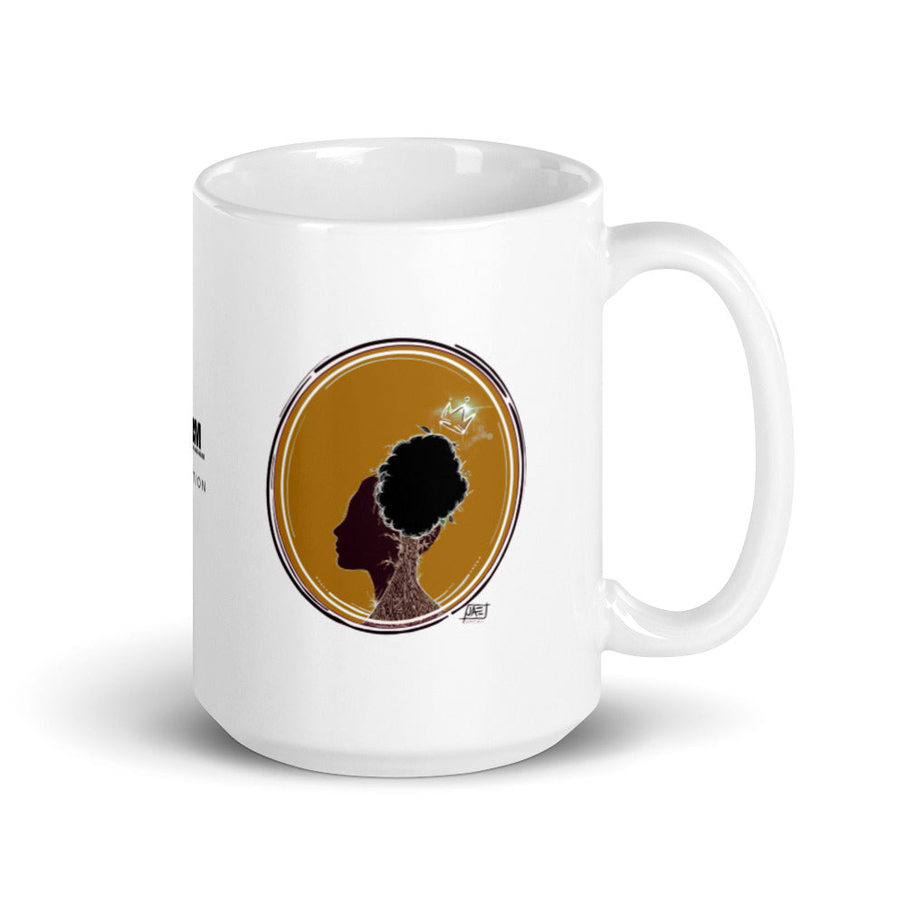 Brown Girl White glossy mug